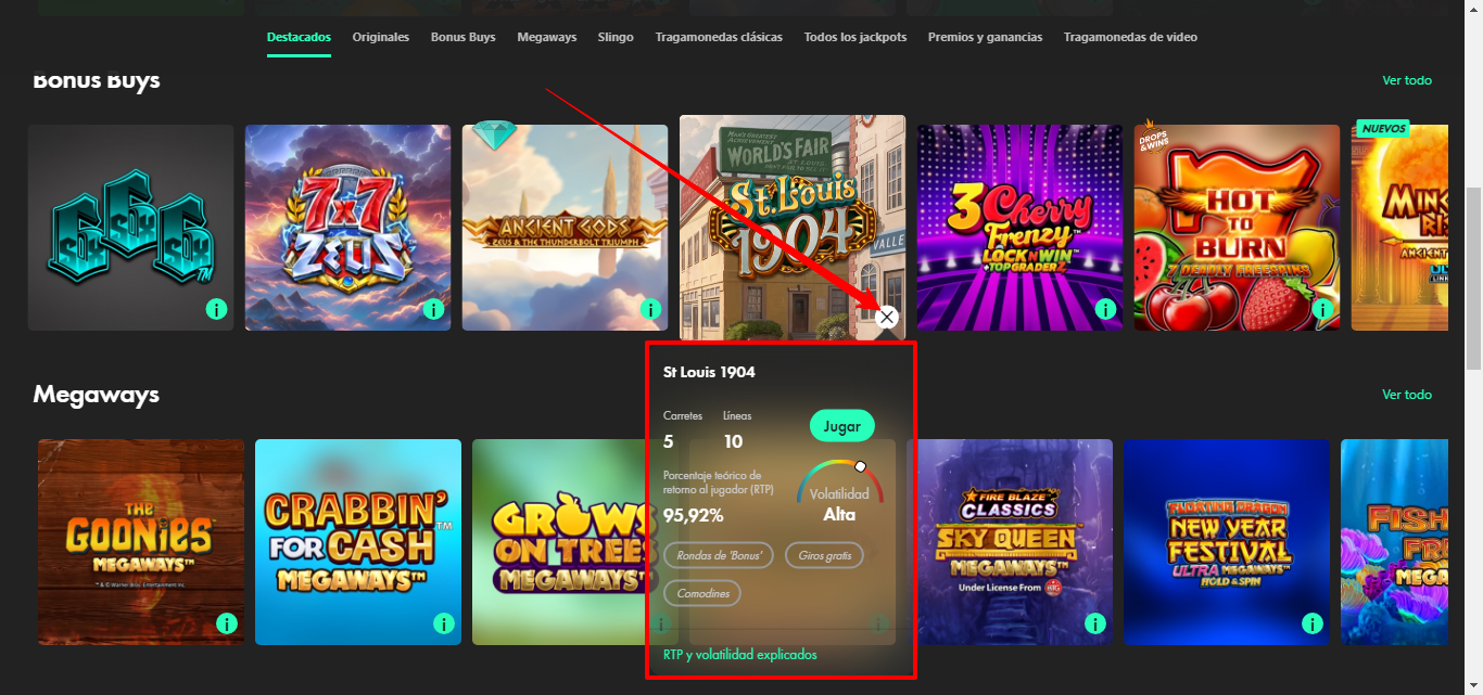 Información de los juegos de casino en bet365